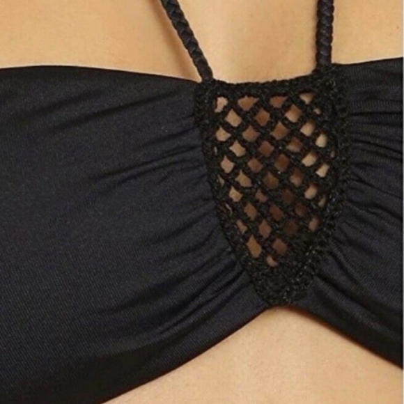 Revolve EBERJEY Sacred Stitch Ivy Black Bikini Top Large NWT - Picture 3 of 11